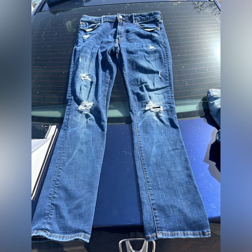 American Eagle Airflex 34 Slim Ripped Jeans